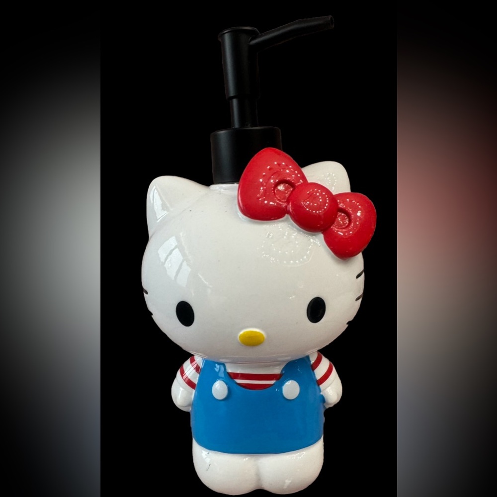 HELLO KITTY SOAP/LOTION DISPENSER BLUEJUMPER STRIPED SHIRT SPRING SUMMER